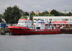 Feuerlöschboot FLB-40-3 an der Feuerwache-See in Warnemünde.15.08.2021