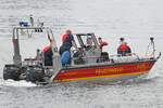 Feuerwehr-Boot mit (Funk-) Rufnamen  Florian Lübeck 10-78-09  am 19.05.2022 im Hafen von Lübeck-Travemünde