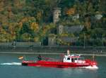 RPL1 der Feuerwehr Koblenz auf dem Rhein unterhalb der Festung Ehrenbreitstein; 10.10.2008