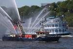 Feuerwehrschiff DRESDEN (ENI 04813790); Eigner/Betreiber: Feuerwehr Hamburg; Datum: 08.05.2026; Aufnahmeort: Elbe/Hafen Hamburg, Deutschland.