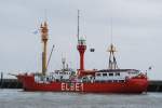 Das Feuerschiff Elbe 1 Bürgermeister-Oswald im Hafen von Cuxhaven liegend aufgenommen am 11.04.10