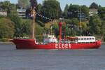 Feuerschiff ELBE 1 (B�RGERMEISTER O’SWALD II); Eigner/Betreiber: Museum der Stadt Cuxhaven; Datum: 08.05.2026; Aufnahmeort: Elbe/Hafen Hamburg, Deutschland. Das Bild entstand anl�sslich der Einlaufparade zum 837. Hafengeburtstag.
