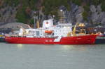 Forschungs-Eisbrecher CCGS 'Amundsen' der kanadischen Küstenwache im Hafen von Quebec, CA.