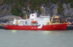 Forschungs-Eisbrecher CCGS 'Amundsen' der kanadischen Küstenwache im Hafen von Quebec, CA. Aufnahmedatum: 02.10.2018