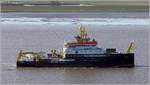 Der auf der Fassmer-Werft in Berne entstandene Schiffsneubau ATAIR (IMO 9835496) verlässt Bremerhaven zu einer Probefahrt in der Nordsee. Das neueste Schiff des Bundesamtes für Seeschifffahrt und Hydrographie ist 75 m lang, 16.90 m breit und verfügt über einen LNG-Antrieb. 18 Besatzungsmitglieder und 15 Wissenschaftler finden an Bord Platz. Heimathafen wird zwar Hamburg, der Liegeplatz befindet sich allerdings in Bremerhaven. Das Schiff soll in den nächsten Monaten in Dienst gestellt werden. 14.03.2020