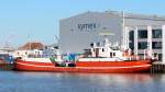 Das Forschungsschiff Schall am 11.03.2014 im Fischereihafen von Bremerhaven. Sie ist 50m lang und 8m breit.