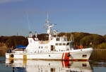 Das 28m lange Forschungsschiff SEA DISCOVERY am 07.10.21 in Sassnitz