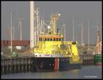 Am 22.08.2015 lag die ZIRFAEA in ihrem Heimathafen Eemshaven. Wie mir mitgeteilt wurde, handelt es sich bei ihr um ein niederländisches Forschungsschiff.