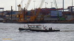 BAGGER BAAS (H 3408) am 4.5.2016, Hamburg, Elbe, vor dem Parkhafen  /  Schleppbarkasse der HPA / Lüa 16,48 m, B 3,9 m /  