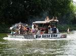 Partyboot Die fette Elke am 10.06.2017 im Sacrow-Paretzer-Kanal bei Schlänitzsee / Marquardt.