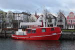 Das Restaurantschiff Meißen am 09.02.2019 in Warnemünde.