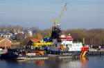 Das Mehrzweckschiff MS Arkona der Küstenwache am 28.03.17 in Rostock