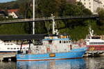 Das 27m lange Schiff KALKGRUNDE der Küstenwache am 07.10.21 in Sassnitz