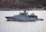  W333  Schiff der norwegischen Küstenwache am 07.04.14 auf Patrouille vor Bergen (Norwegen).