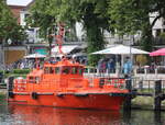 das d�nische Lotsenboot THORBJORN(IMO 7904504)lag am 20.06.2026 beim alten Strom in Warnem�nde.