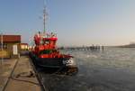 Lotsenboot  Bock  aus Barhöft im Hafen von Freest, 28.01.2017