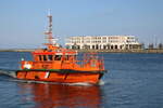 Das Lotsenboot Knurrhahn(IMO: 9817195)am 27.02.2026 in Warnemünde.