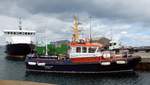 Das 16m lange Lotsenboot Kirkwall Bay am 20.06.19 in Kirkwall