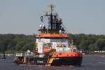 Polizeischiff NEUWERK (IMO 9143984 ); Eigner/Betreiber: Schifffahrtspolizei; Datum: 08.05.2026; Aufnahmeort: Elbe/Hafen Hamburg, Deutschland. Das Bild entstand anl�sslich der Einlaufparade zum 837. Hafengeburtstag.