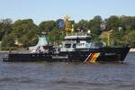 Polizeischiff SEEFALKE (IMO 9421233 ); Eigner/Betreiber: Fischereischutz; Datum: 08.05.2026; Aufnahmeort: Elbe/Hafen Hamburg, Deutschland.