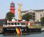 Polizeischiff WULF ISEBRAND (ehemaliges Mehrzweckschiff, MMSI 211395930) ; Datum: 25.07.2026; Aufnahmeort: Nordsee/Hafen B�sum, Deutschland.