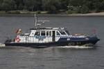Polizeischiff WS31 (ENI 04810150); Eigner/Betreiber: Polizei  Hamburg; Datum: 19.07.2025; Aufnahmeort: Elbe/Hafen Hamburg, Deutschland.