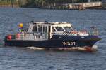 Polizeischiff WS37 (ENI 04810170); Eigner/Betreiber: Polizei  Hamburg; Datum: 28.07.2025; Aufnahmeort: Elbe/Hafen Hamburg, Deutschland.