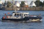 Polizeischiff WS35 (ENI 04810160); Eigner/Betreiber: Polizei Hamburg; Datum: 02.08.2026; Aufnahmeort: Elbe/Hafen Hamburg, Deutschland.