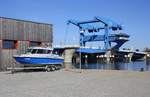 Polizeiboot   Schwinge   der Wasserschutzpolizei Mecklenburg-Vorpommern, Station Wolgast, 14.04.2018