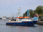 Das Polizeiboot Warnow am 21.05.2020 in Warnemünde.