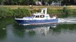 WSP 15 - Kanalstreifenboot der Wasserschutzpolizei NRW, Wache Datteln, am 14.07.2020 auf dem Rhein-Herne-Kanal bei Henrichenburg, Castrop-Rauxel. 