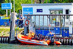 Polizeiboot am 27.06.2020 in Lübeck-Travemünde, Priwall-Seite.