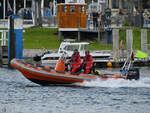 Dieses Polizeiboot war Anfang Mai 2023 in Travemünde zu sehen.