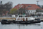 Der Schlepper Büffel (MMSI: 211110630), gesehen Anfang April 2019 in Travemünde.