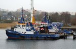 Schlepper FAIRPLAY XII am 18.03.16 an seinem Anleger in Rostock