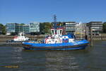 FAIRPLAY IX (3) (IMO 9725093) am 15.9.2023, Hamburg, Elbe, Schlepperponton Neumühlen /  Tractor Hybrid Schlepper für Hafen Assistenz und Küsten Verschleppungen und Bergungen  / BRZ 494