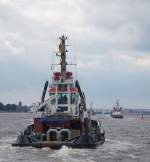 Achterliche Ansicht des Schleppers BUGSIER 10 am 25.8.10.