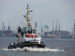 Hamburg, 10.3.07 - Schlepper MICHEL nochmal. Im Hintergrund die Werft von Blohm u Voss.