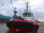 Der Schlepper RT Tasman am 08.01.2014 im Hafen von Bremerhaven.