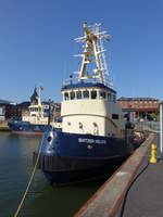 Schlepper Svitzer Helios im Hafen von Esbjerg, Baujahr 1973, Länge 32 Meter, Breite 10 Meter (26.07.2019)