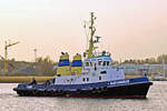 Schlepper SATURNUS am 25.02.2021 auf der Trave bei Lübeck