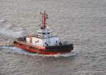 Schlepper  Trueman  am 14.05.2011 in Hull / GB. L:22,8m / B:),15m / Tg:3,70m / TBP 35 / 11,5 kn / Bj: 1987 / IMO 8704286 / Flagge: Panama