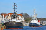 Schlepper /Tug VB ARGUS und VB RÖNNEBECK am 01.01.2023 in Lübeck-Travemünde