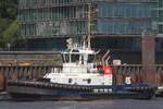 Schlepper VB PROMPT (IMO IMO 9647409); Eigner/Betreiber: Boluda - L&R; Datum: 17.06.2025; Aufnahmeort: Elbe/Hafen Hamburg, Deutschland. Das  Bild zeigt die VB PROMPT am Schlepper Ponton  Neumühlen.