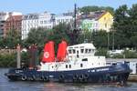 Schlepper VB SATURNUS (IMO 7719052); Eigner/Betreiber: Boluda; Datum: 10.07.2026; Aufnahmeort: Elbe/Hafen Hamburg, Deutschland.