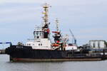 WULF 9 , Schlepper , IMO 8714243 , Baujahr 1988 , 33.1 x 10 m , 21.04.2022 , Hafen Cuxhaven