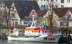 Das 28m lange SAR Schiff ARKONA der DGzRS am 07.11.18 am seinem Anleger in Rostock