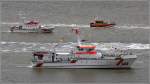 Teilnehmerinnen der Parade aus Anlass des 150. Geburtstages der DGzRS am 30.05.2015 in Bremerhaven:
Die HARRO KOEBKE im Vordergrund ist ein Seenotkreuzer der 36,5 m-Klasse der DGzRS, stationiert in Sassnitz. Die EISWETTE links dahinter gehört zur 20 m-Klasse der DGzRS, sie ist stationiert in Nordstrand. Hinten recht ist die 11,8 m lange MAERSK Mc-KINNEY MØLLER der schwedischen SSRS (Svenska Sällskapet för Räddning af Skeppsbrutne) zu sehen. 

