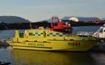 Ambulanse-Schiff ,,EYR BREMSTEIN‘‘ im Hafen von Sandnessjen am 03.07.2012.