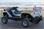 Gibbs Quadski XL des Rettungsdienstes Cuxhaven. Das Fahrzeug verfügt über einen Allradantrieb an Land und einen Wasserstrahlantrieb im Wasser. In beiden Elementen ist das Gefährt 75 km/h schnell. Die Motorleistung des 2-Sitzers beträgt 175 PS. Gesehen am 13.11.2017 in Cuxhaven-Duhnen.